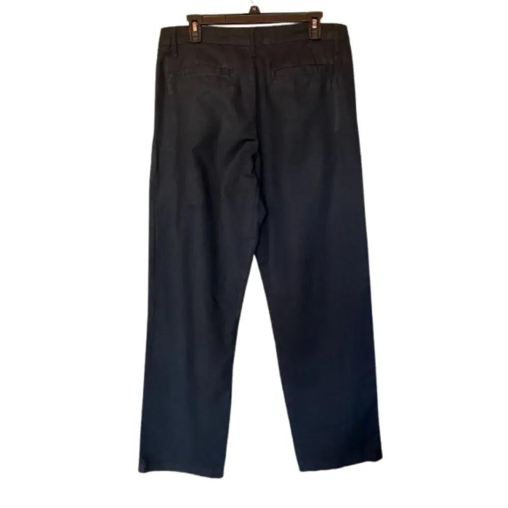 ASOS Design Black Linen Blend Relaxed Chino Pants Men’s W33 L32 Classic Minimal